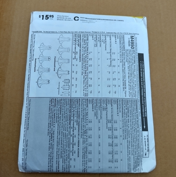 McCall's Sewing Pattern M4950 Girls Halloween Costumes Size 12-16 Uncut - Picture 2 of 2